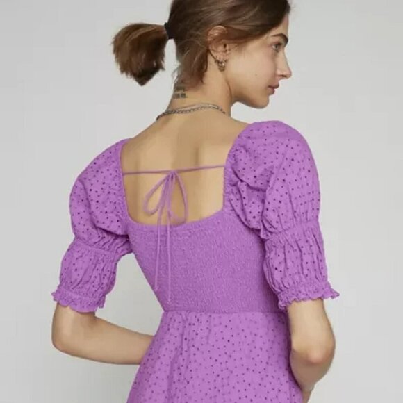 NWT UO Kimchi Blue Ivy Eyelet Purple Lace Romper - Picture 3 of 6